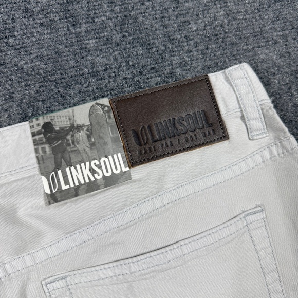 NWT Linksoul Bamboo Cotton Stretch Straight Pants in Chalk Light Blue Size 40x32 - Picture 5 of 11